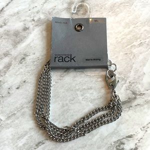 NWT Nordstrom Rack Silver Nickel-Free Multichain Silver Color Bracelet